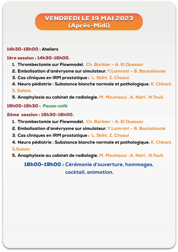 Programme : Journées de l'association Franco-Marocaine de Radiologie