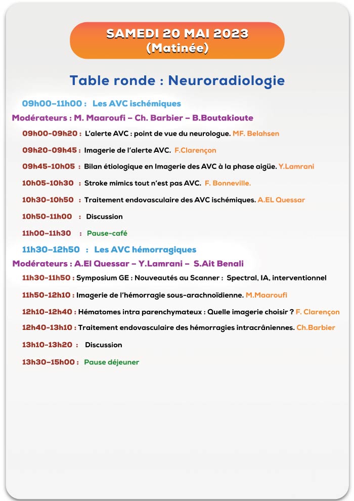 Programme : Journées de l'association Franco-Marocaine de Radiologie