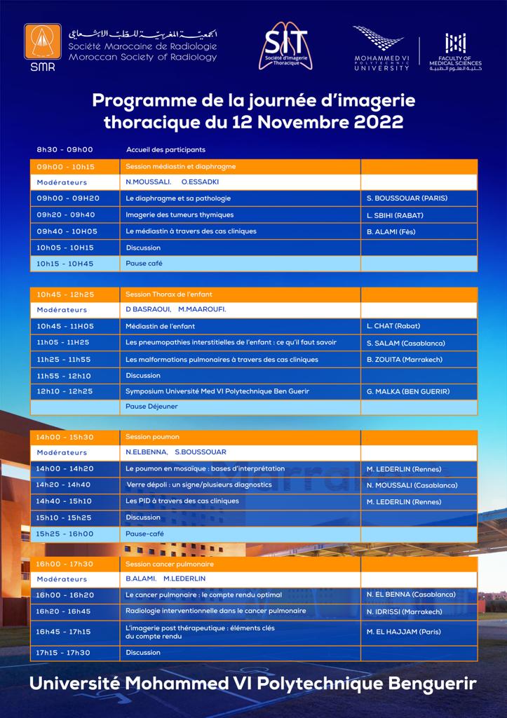 Programme : Journée SMR d'imagerie thoracique