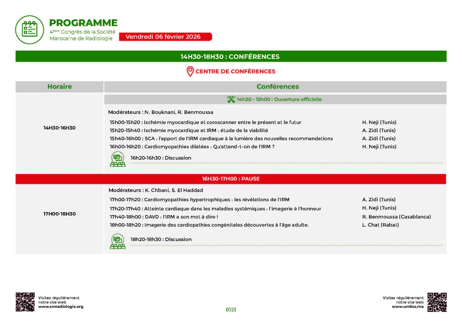 programme: 4ème Congrès National de Radiologie, p2